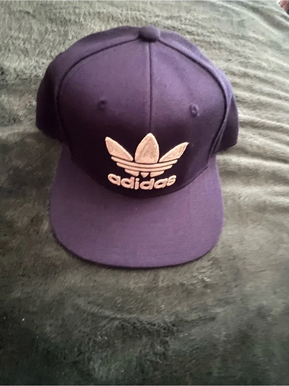 adidas Kids Purple Trefoil Baseball Cap with White Logo